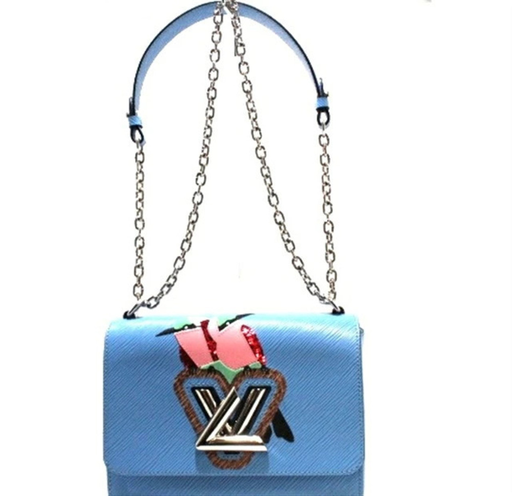 LOUIS VUITTON Twist Shoulder Bag Epi Leather Blue